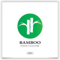 modelo de design de logotipo de bambu verde círculo logotipo de vetor premium modelo elegante premium vetor eps 10