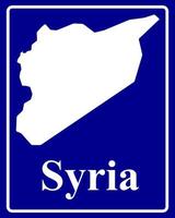 assinar como um mapa de silhueta branca da síria vetor