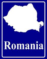 assine como um mapa de silhueta branca da Romênia vetor