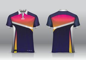 design uniforme de camisa pólo, pode ser usado para badminton, golfe em vista frontal, vista traseira. vetor de maquete de jersey, design premium muito simples e fácil de personalizar