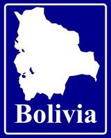 assine como um mapa de silhueta branca da bolívia vetor
