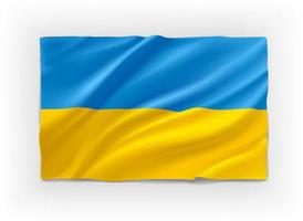 bandeira azul e amarela da ucrânia. ilustração vetorial 3D vetor