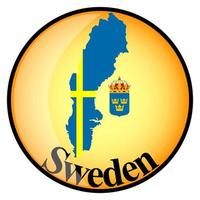 botão laranja com os mapas de imagem da Suécia vetor