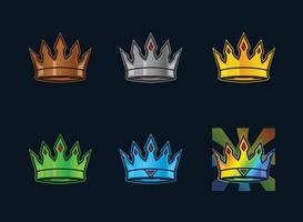 coleção de emotes de distintivo de coroa. pode ser usado para twitch youtube. conjunto de ilustração vetor