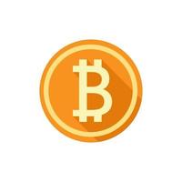design de moeda de bitcoin plana vetorial vetor