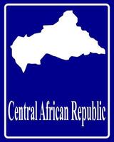 assinar como um mapa de silhueta branca da república centro-africana vetor