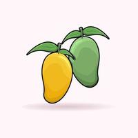 vetor de desenhos animados de ícone de frutas de manga fresca