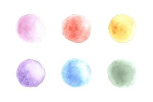 conjunto de círculos coloridos em aquarela vetor