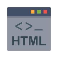ícone multicolorido plano html vetor