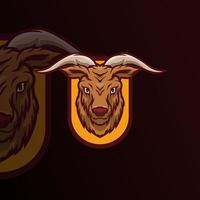 vetor de logotipo de mascote de desenho de cabra para sua equipe ou empresa de logotipo
