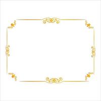 design de moldura de foto padrão dourado, design de moldura de foto com a cor dourada vetor