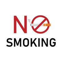 não fumar vetor modelo pictograma design com efeito de texto vermelho e cigarro em um fundo branco. ilustração em vetor de sinal de pictograma de área de não fumantes. modelo de vetor de não fumar