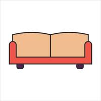 sofá isolado em fundo branco, ícone de móveis em um fundo branco, móveis de sofá isolados vetor