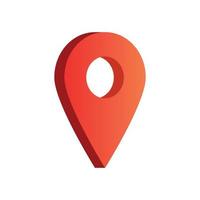 você está aqui ponteiro de mapa de navegação gps, ícone de marcador de mapa vetorial que aponta localização, design de elemento web, sinal de navegação de lugar, ilustração vetorial de pino de localização vermelha.