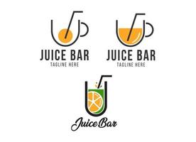 modelo de design de logotipo de barra de frutas e sucos frescos. vetor