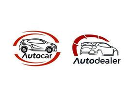 modelo de design de logotipo de revendedor de automóveis e carros. vetor