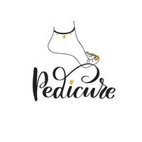 letras de pedicure. inscrição de pincel manuscrita inspiradora. ilustração vetorial de estoque de caligrafia isolada no branco. tipografia para banners, crachás, cartão postal, camiseta, estampas. vetor