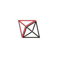 vetor de logotipo geométrico de linha de triângulo de setas 3d