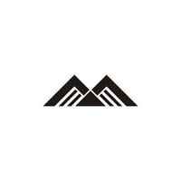letra m triângulo montanha plana silhueta geométrica vetor logotipo
