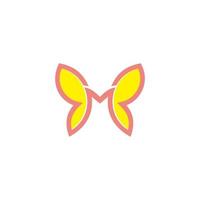 letra m borboleta símbolo colorido linha geométrica vetor logotipo
