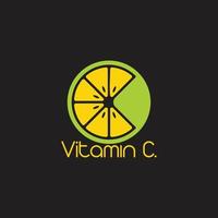 limonada vitamina c símbolo círculo logotipo vetor