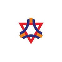 vetor de símbolo de decoração de emblema de fita triângulo