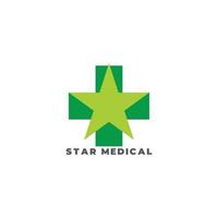 vetor de logotipo de símbolo geométrico médico colorido estrela