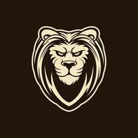 mascote logotipo cabeça de leão elegante vetor