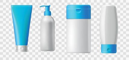 garrafa cosmética realista pode recipiente de pulverizador. dispensador para cremes, espumas e outros cosméticos com e sem tampa. modelo para simular seu design