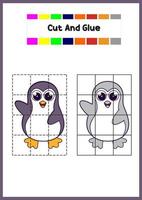 livro de colorir para crianças pinguins vetor