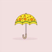 guarda-chuva de desenho animado, lindo guarda-chuva de bolinhas vetor