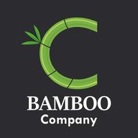 letra c ilustração de modelo de logotipo de bambu. adequado para o seu negócio. vetor