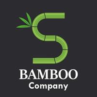 ilustração de modelo de logotipo de bambu letra s. adequado para o seu negócio. vetor