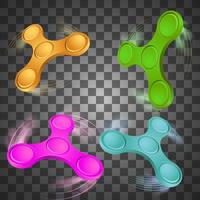 efeitos de fiação coloridos fidget spinner.llight vetor