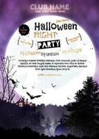 cartaz vertical festa de halloween night.iinvitation template vetor