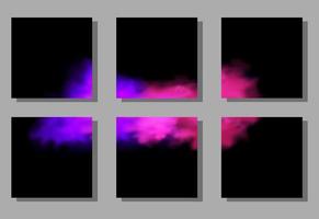 definir postagem de mídia social com neblina colorida ou efeito especial isolado e transparente de fumaça. nebulosidade vetorial brilhante, névoa ou fundo de poluição atmosférica. ilustração vetorial vetor