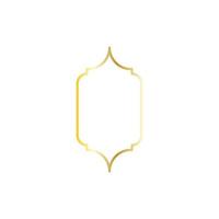 janela árabe em ouro. ilustração vetorial de quadro de mesquita vetor