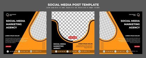 modelo de postagem de mídia social de vetor amarelo e preto, ilustração e texto de arte vetorial, design simples e elegante em cores