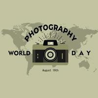 dia mundial da fotografia, design perfeito, ilustração vetorial e texto vetor