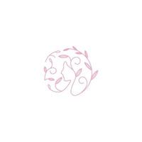 logotipo de mulher de beleza. modelo de vetor abstrato rosa. logotipo para negócios na indústria de beleza, saúde, higiene pessoal. bela imagem de um rosto feminino.