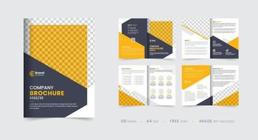 modelo de brochura de perfil da empresa, layout de design de brochura de várias páginas, design de layout de modelo para brochura de negócios moderna vetor