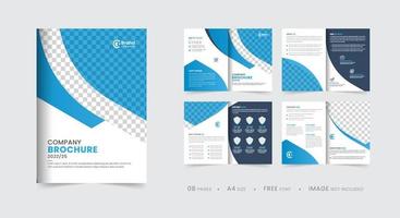 modelo de brochura de perfil da empresa, layout de design de brochura de várias páginas, design de layout de modelo para brochura de negócios moderna vetor