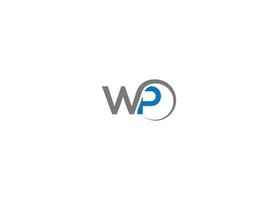 design de logotipo de carta wp com modelo de ícone de vetor moderno criativo
