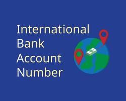 iban ou número de conta bancária internacional para países da ue transferirem para o exterior vetor