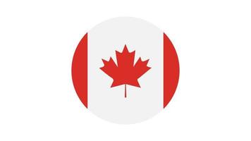 círculo de bandeira do Canadá, imagem vetorial e ícone vetor