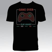 design de camiseta game over vetor