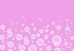 bolhas em um fundo rosa background.fizzing bolhas de ar ou água sobre fundo branco. brilhos efervescentes. Chiclete. ilustração vetorial dos desenhos animados. ilustração vetorial