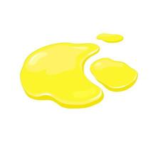 derramamento de suco. líquido amarelo. poça em um fundo branco isolado. ilustração vetorial dos desenhos animados. vetor