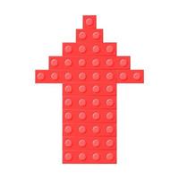 brinquedo de plástico de bloco de seta vermelha. símbolo de crescimento. ícone. ele pode ser usado para sites e jogos. ilustração vetorial de desenho animado vetor