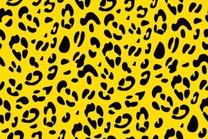 padrão sem emenda de leopardo amarelo. estampa animalesca. vetor de fundo desenhados à mão.